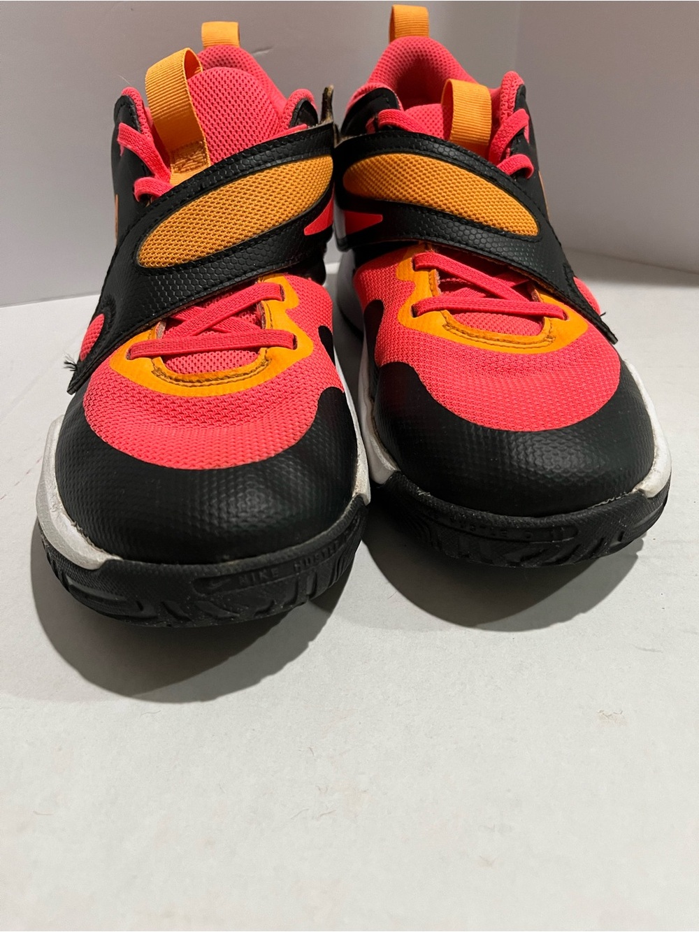 Nike Boys Stylish Team Hustle D 11 Sneakers in Pink/Orange/Black/White SIZE 7Y - Picture 7 of 12